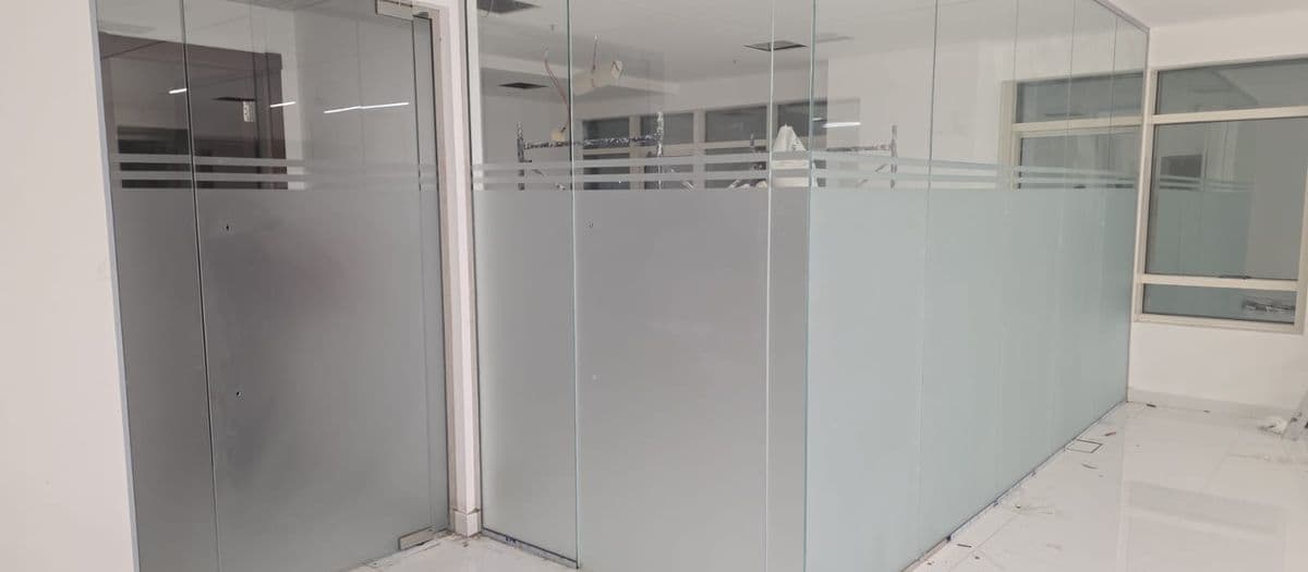 Glass office partitions installed by Pillarstone in Dubai