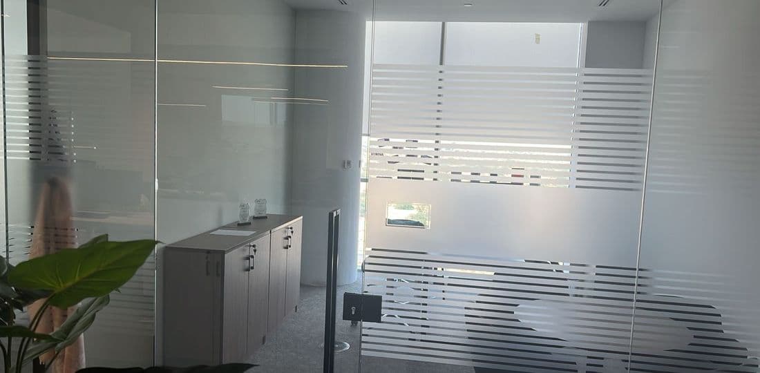 Frosted and decorative glass detail